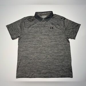 Under Armour Men's The Performance Polo  Heather Gray Golf Polo Size 2XL